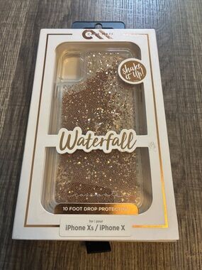 case-mate Waterfall Glitter Case for iPhone X / XS - Rose Gold Sparkle